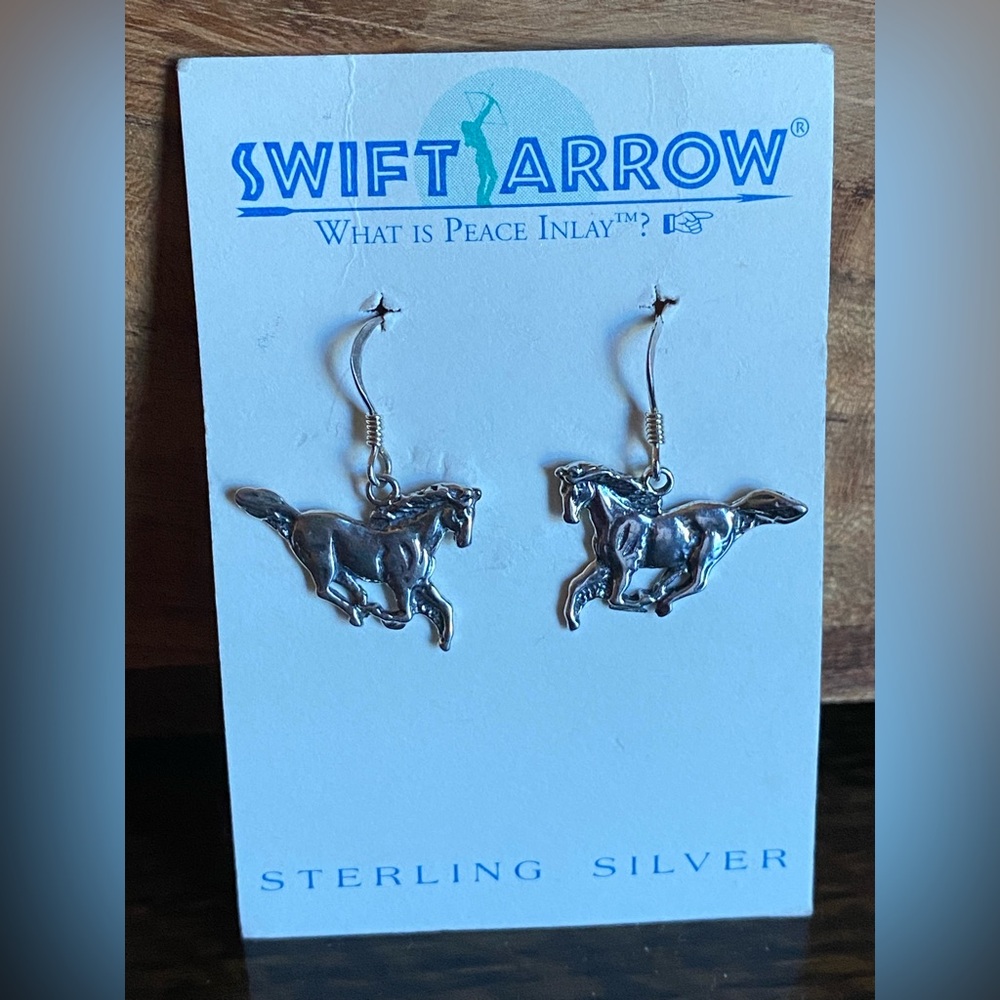 Sterling silver horse earrings